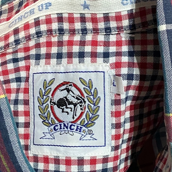 Cinch Mens Large Long Sleeve Plaid Button Down Shirt Western Cowboy Style - Picture 6 of 10